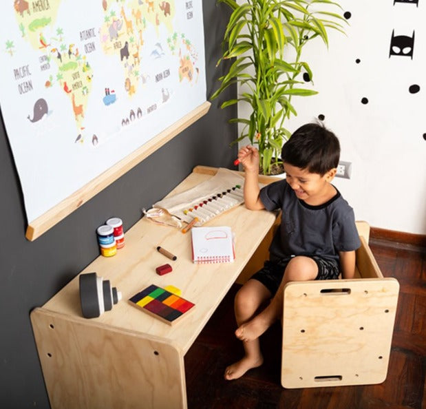 Silla Star, montessori, evolutiva, dormitorio, home, decoración, habitación, moderno, minimalista, niñas, niños, muebles infantiles, decorar, funcional, vintage, elegante, baby, infantil, silla apoyo, multiuso, silla para leer, estudiar, madera, 2 niveles.