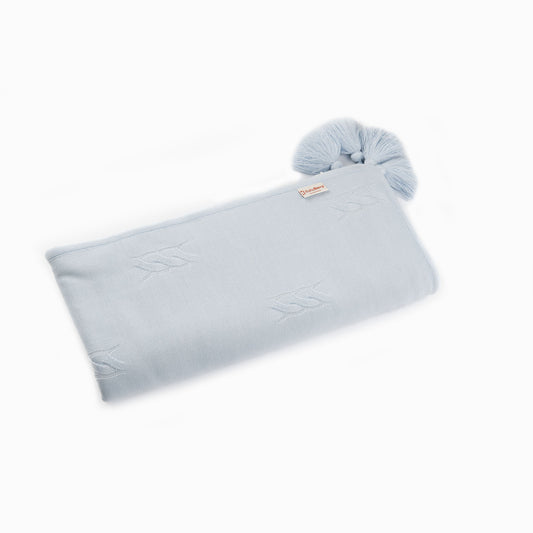 Mantita Pompón Celeste Bebé