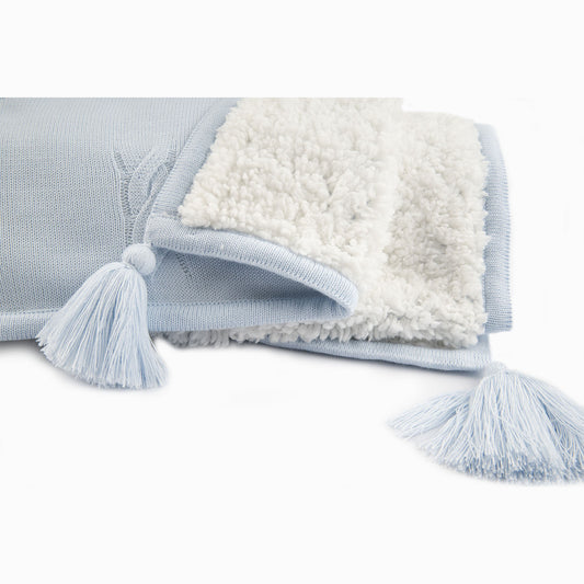 Mantita Pompón Celeste Bebé