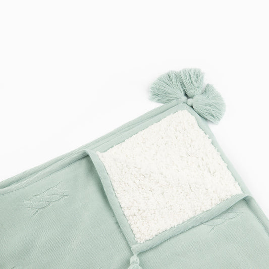 Mantita Pompón Verde Jade