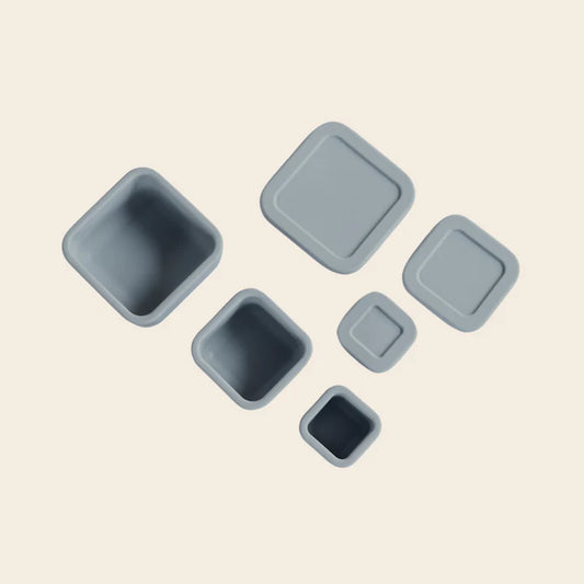 Mini Bento Box Silicona Set X3 - Light Grey