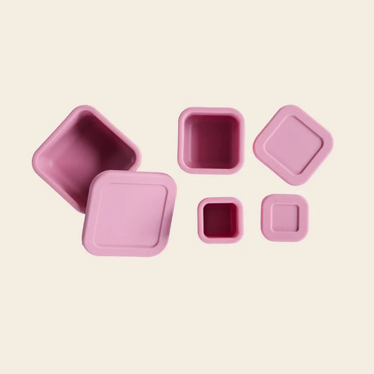 Mini Bento Box Silicona Set X3 - Pale Mauve