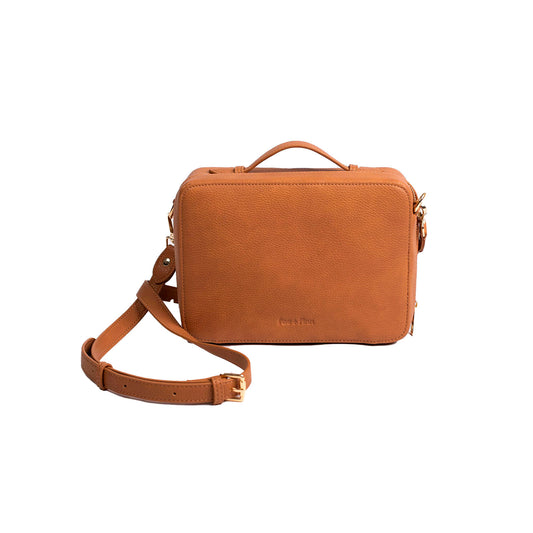 Mini Pañalera de Cuero Vegano - Camel
