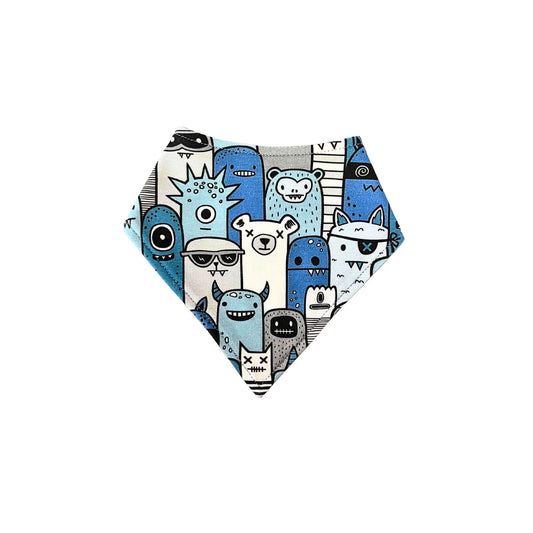 Babero Bandana - Monsters and Friends Blue