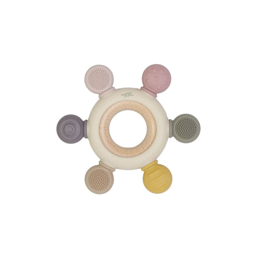 Mordedor Sensorial de Silicona y Madera - Spring