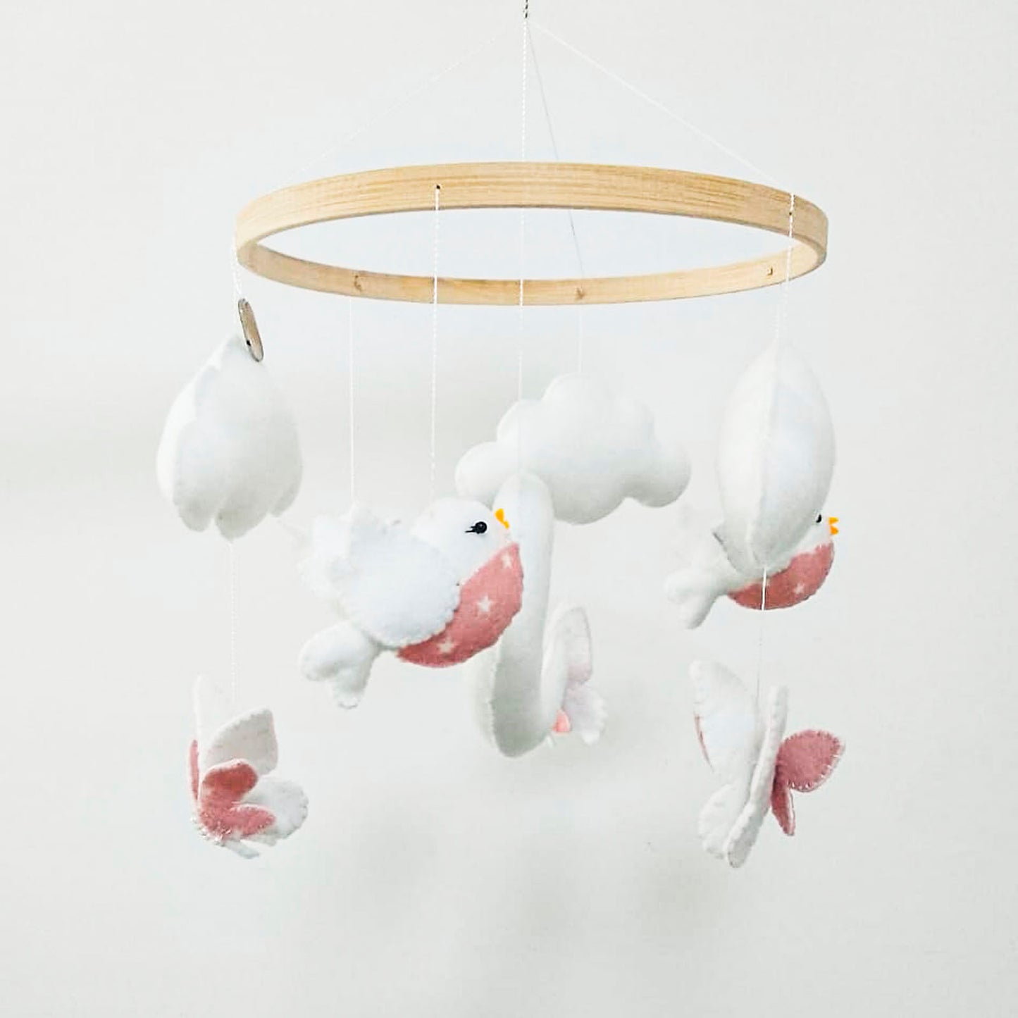 Móvil Luna Nubes Mariposas y Pajaritos