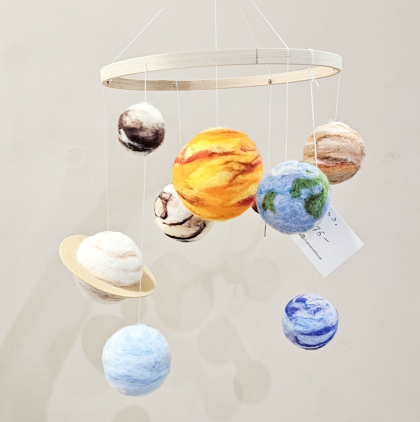 Móvil de felting planetas