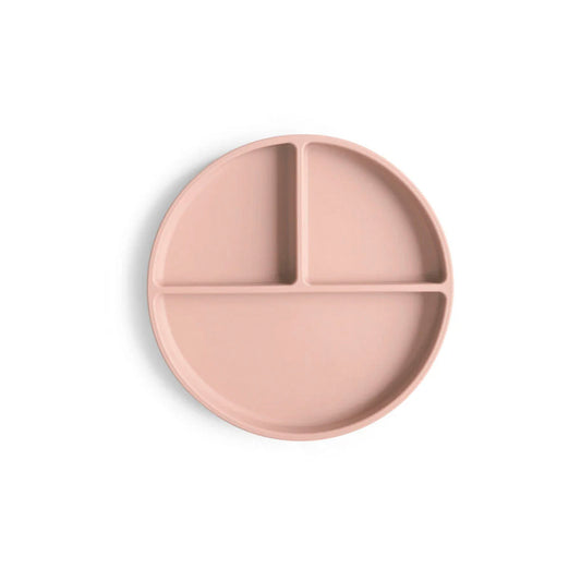 Mushie Plato de Silicona con Divisiones - Blush
