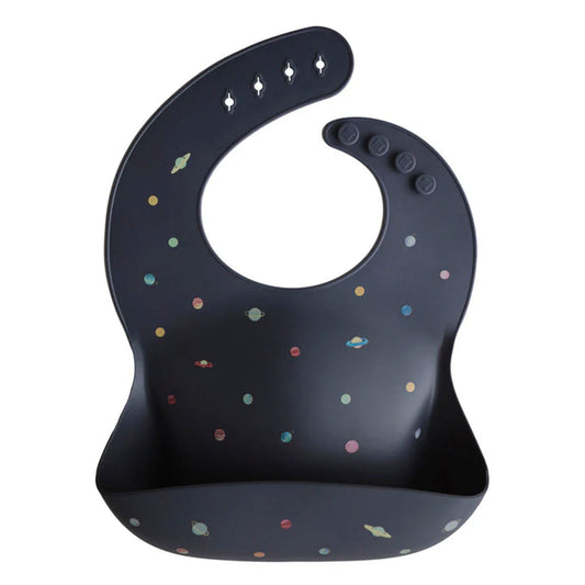 Mushie Silicone Bib - Babero de Silicona - Planets