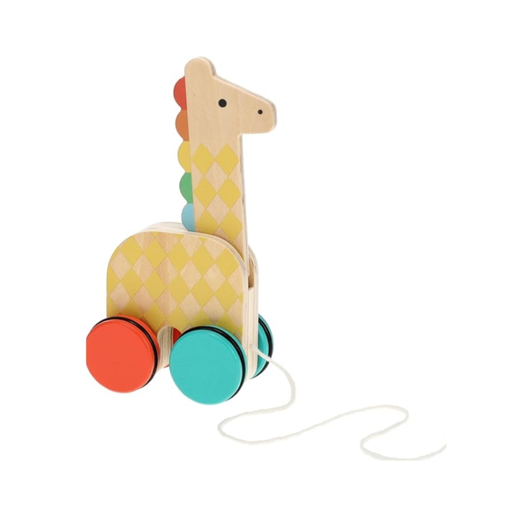 On The Go Giraffe - Juguete de Arrastre de Madera