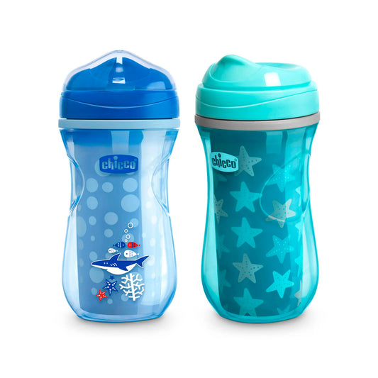 Pack x 2 Vaso Entrenador Anti Derrame Azul y Celeste - 12m+