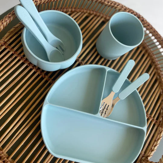 Plato de Silicona con Divisiones - Aqua