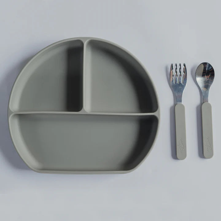 Plato de Silicona con Divisiones - Olive