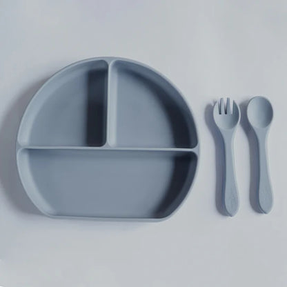 Plato de Silicona con Divisiones - Sky Blue