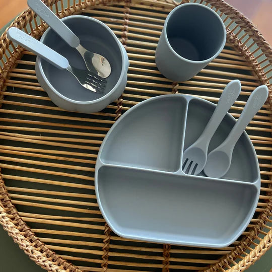 Plato de Silicona con Divisiones - Steel Grey