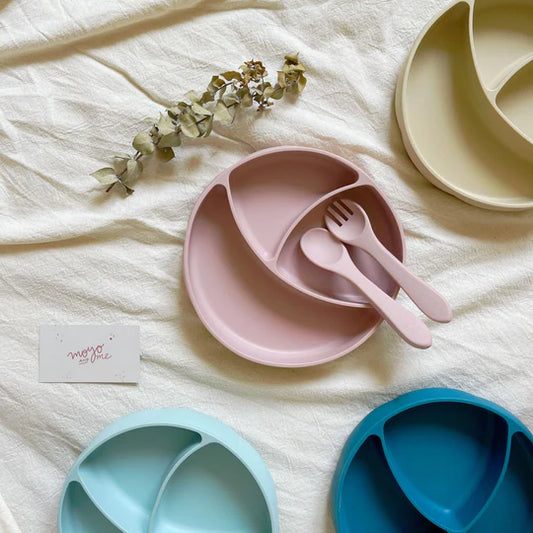 Plato de Silicona con Divisiones Curvy - Blush