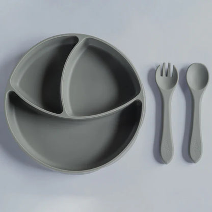 Plato de Silicona con Divisiones Curvy - Olive