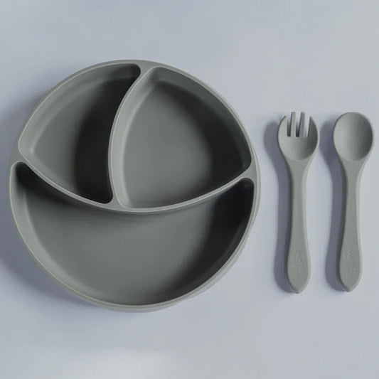 Plato de Silicona con Divisiones Curvy - Olive