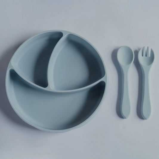 Plato de Silicona con Divisiones Curvy - Sky Blue