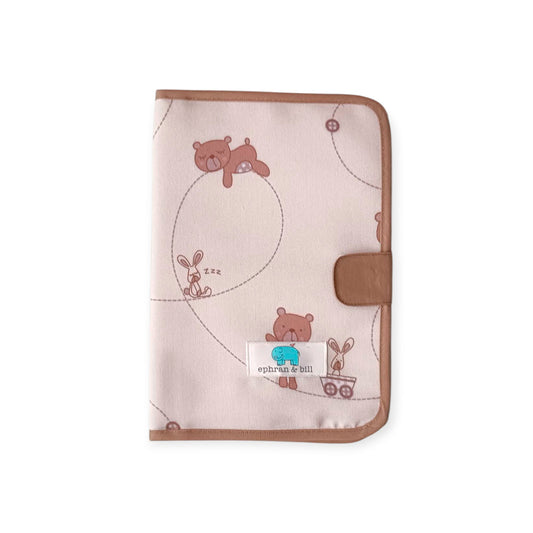 Porta Documentos para Bebé Beige Osito de Peluche
