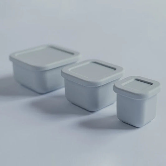 Mini Bento Box Silicona Set X3 - Light Grey