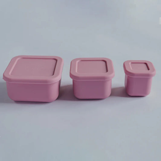Mini Bento Box Silicona Set X3 - Pale Mauve