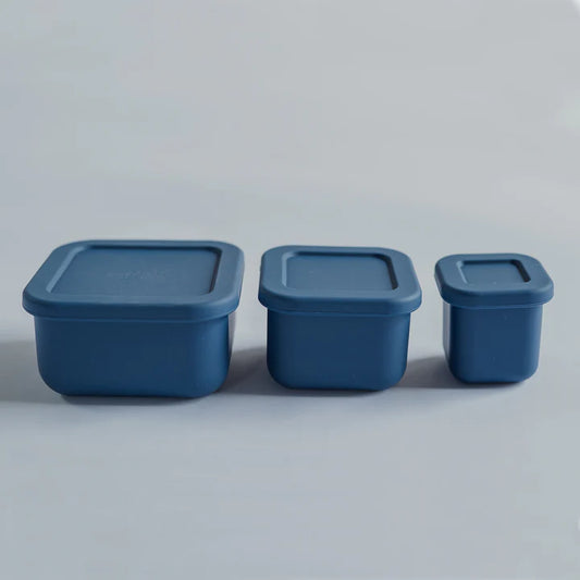 Mini Bento Box Silicona Set X3 - Navy Blue