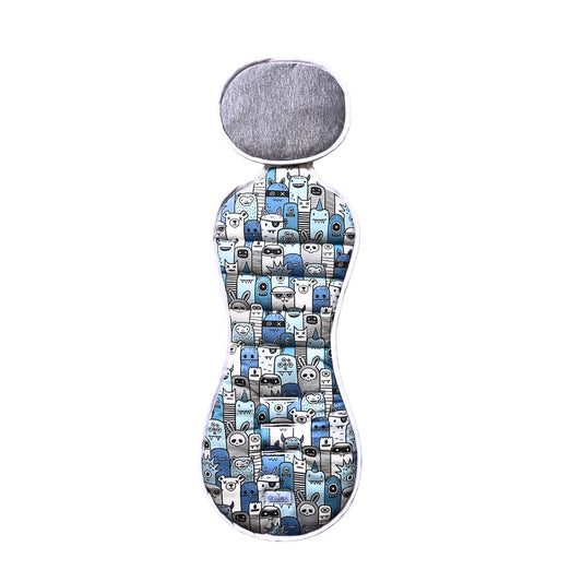 Protector Carseat - Monsters and Friends Blue
