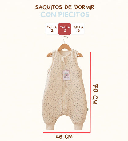 Saquito de Dormir con Piecitos - Pájaros Azules
