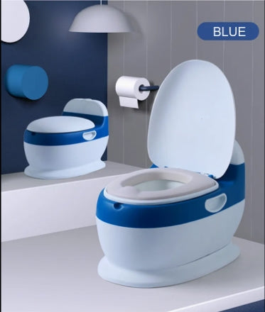 Bacín Inodoro One Piece - Blanco Azul