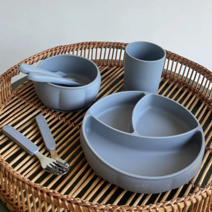 Set Cubiertos Acero Silicona - Steel Grey