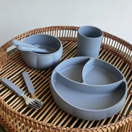 Set Cubiertos Acero Silicona - Steel Grey