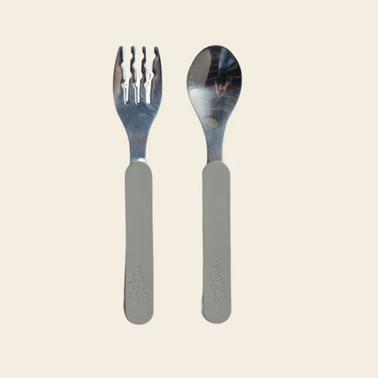 Set Cubiertos Acero Silicona - Olive