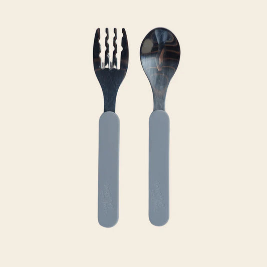 Set Cubiertos Acero Silicona - Steel Grey
