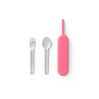 Set de Cubiertos Acero Inoxidable Omie UP Pod & Utensil - Bubble Pink