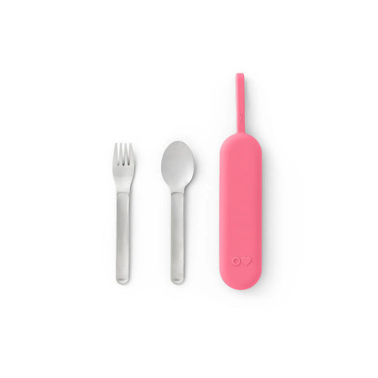 Set de Cubiertos Acero Inoxidable Omie UP Pod & Utensil - Bubble Pink