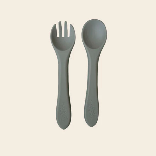 Set de Cubiertos de Silicona - Olive