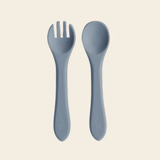 Set de Cubiertos de Silicona - Steel Grey