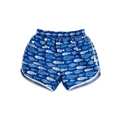 Swimsuit Short-Blue Fish