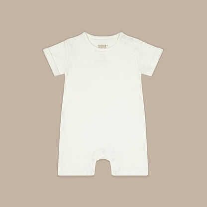 Zip Up y Down Onesie Short Cool White