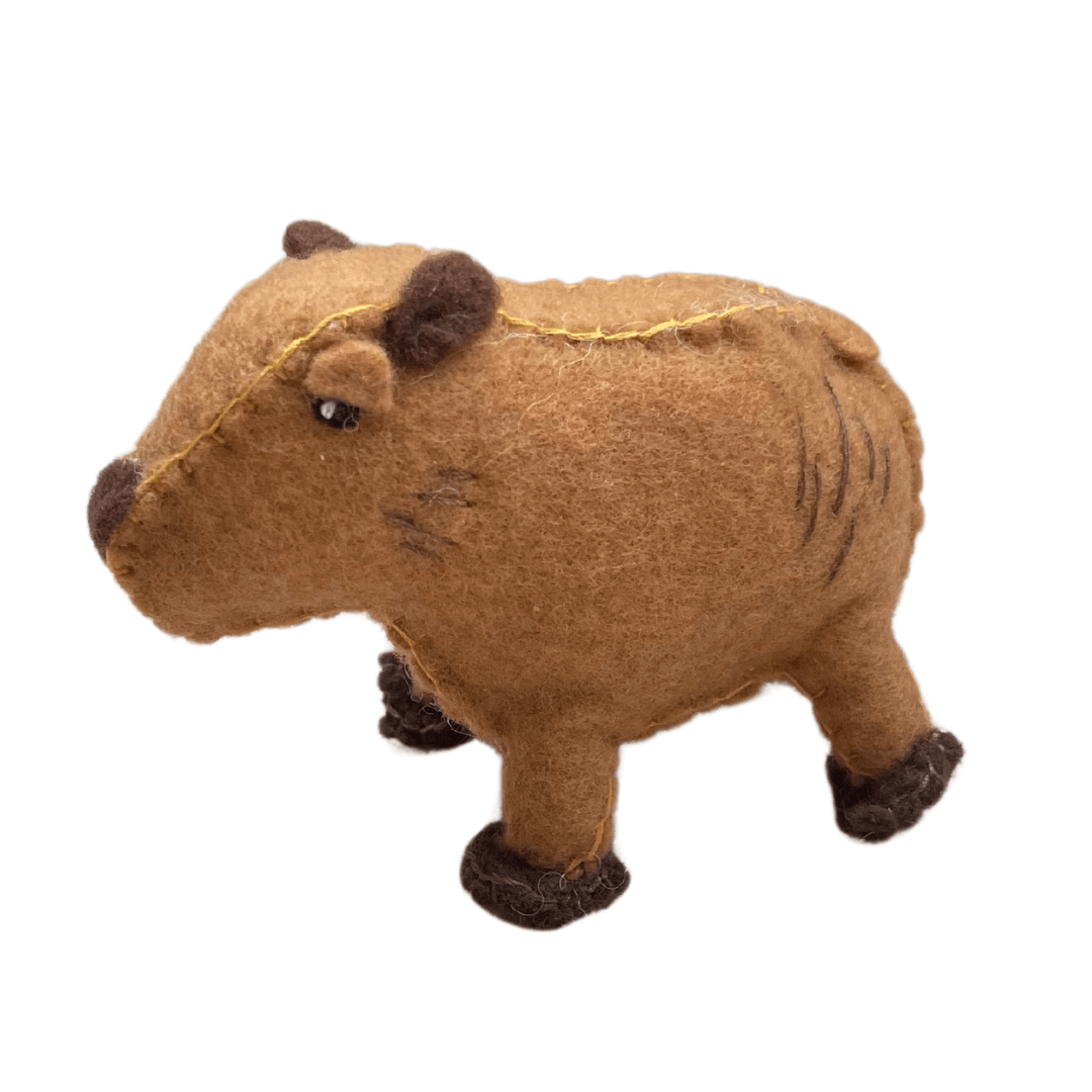 Capibara de fieltro marrón