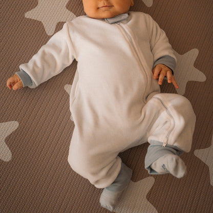 Zip Up Plush - Cool White Blue