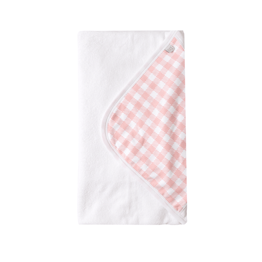 Toalla Toddler Blanca de Algodón con Capucha - Vichi Rosada