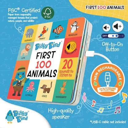 Ditty Bird - Mis Primeras 100 Palabras de Animales en Ingles