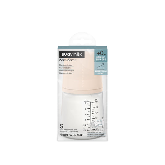 Biberón Zero Zero Anticólico 180ml Flujo lento