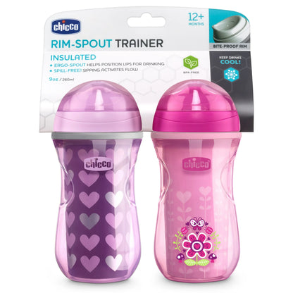 Pack x 2 Vaso Entrenador Anti Derrame Rosa y Lila - 12m+