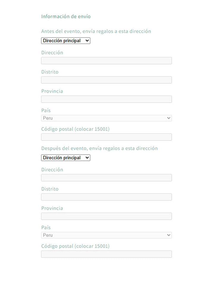 PASO 7: Dirección de envío