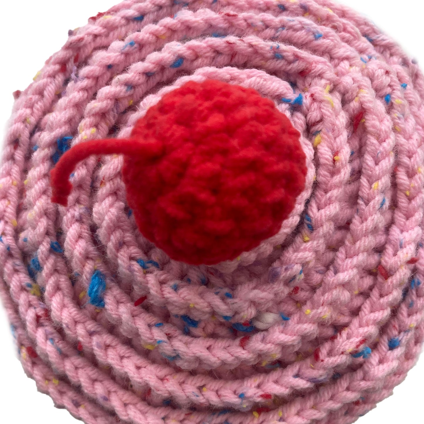 Gorro Cupcake Chispas Rosa Con Borde Beige