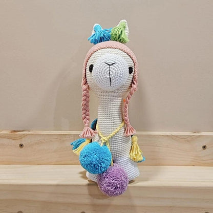 Llama Amigurumi Gorrito Rosa