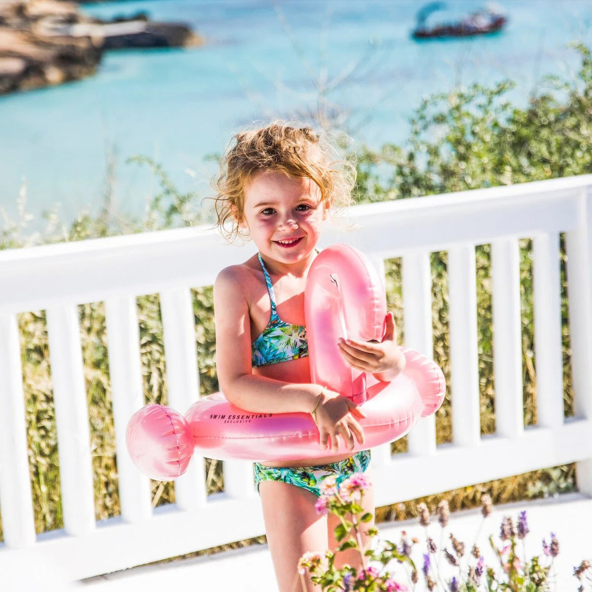 Flotador Inflable Dividido 55 cm Flamingo Rose